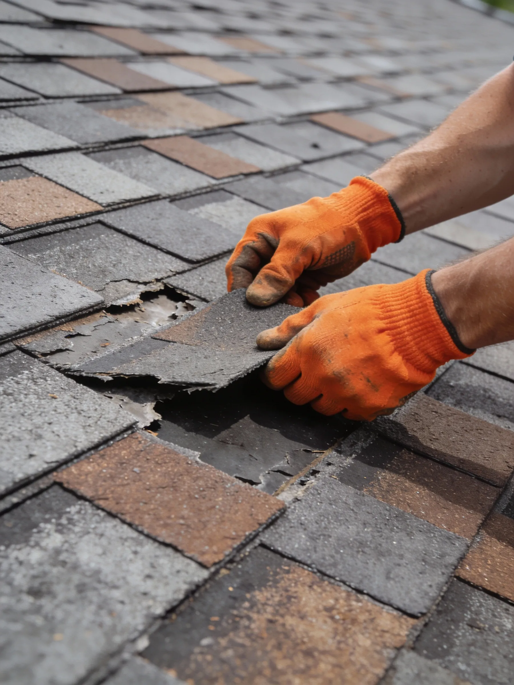 A tradesman at work on a roof