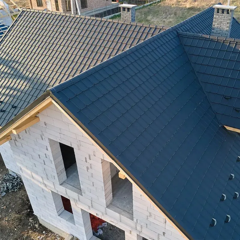 A finished roof seen from above